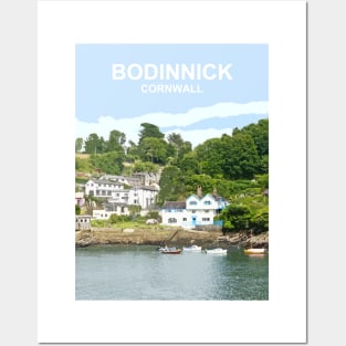 Bodinnick, Fowey Cornwall. Cornish Travel location poster Posters and Art